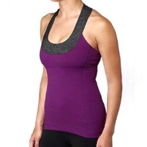 NWT Lululemon Scoop Neck Tank purple and gray sz 6